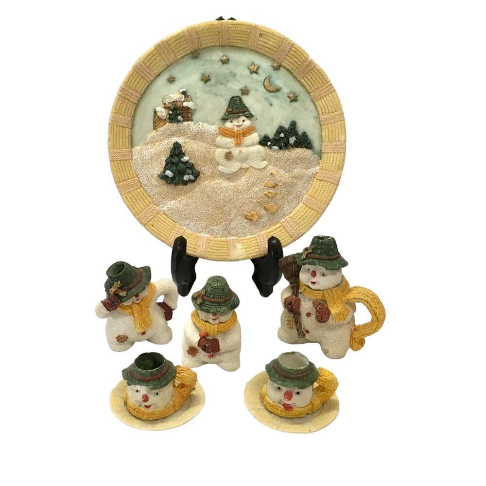 Precious Moments Winter Snowmen Mini TEASET 8 pcs